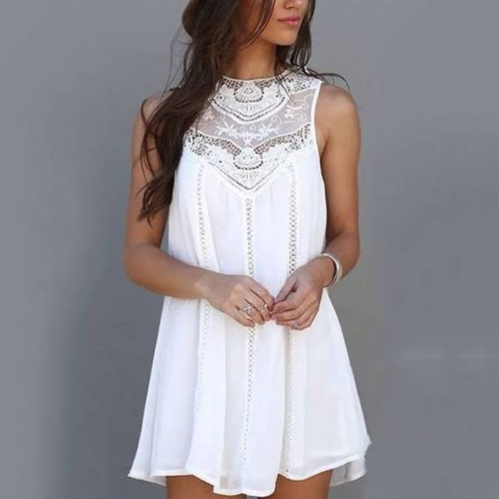 White lace beach top